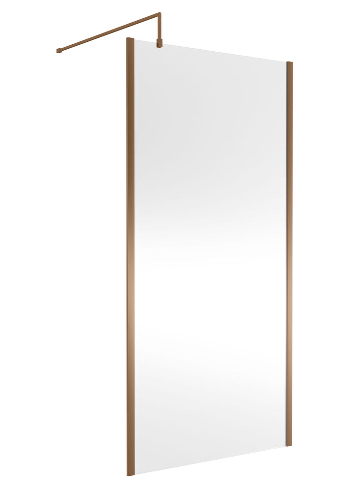 Wye 1000mm Wetroom Screen Outer Frame 1850 x 8mm - Brushed Bronze