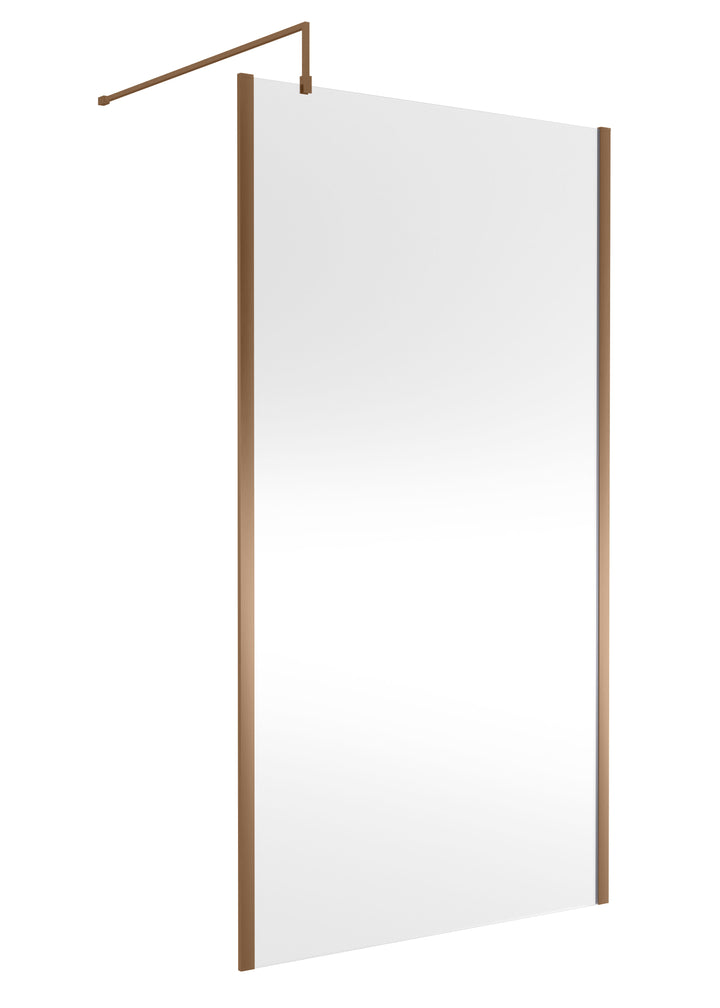Wye 1100mm Wetroom Screen Outer Frame 1850 x 8mm - Brushed Bronze
