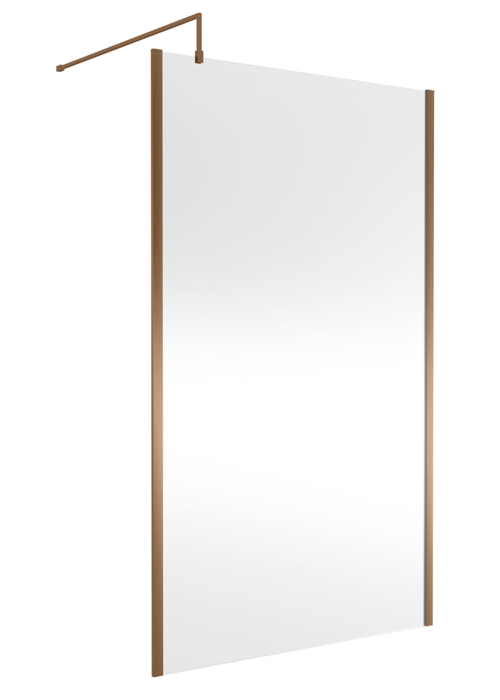 Wye 1200mm Wetroom Screen Outer Frame 1850 x 8mm - Brushed Bronze
