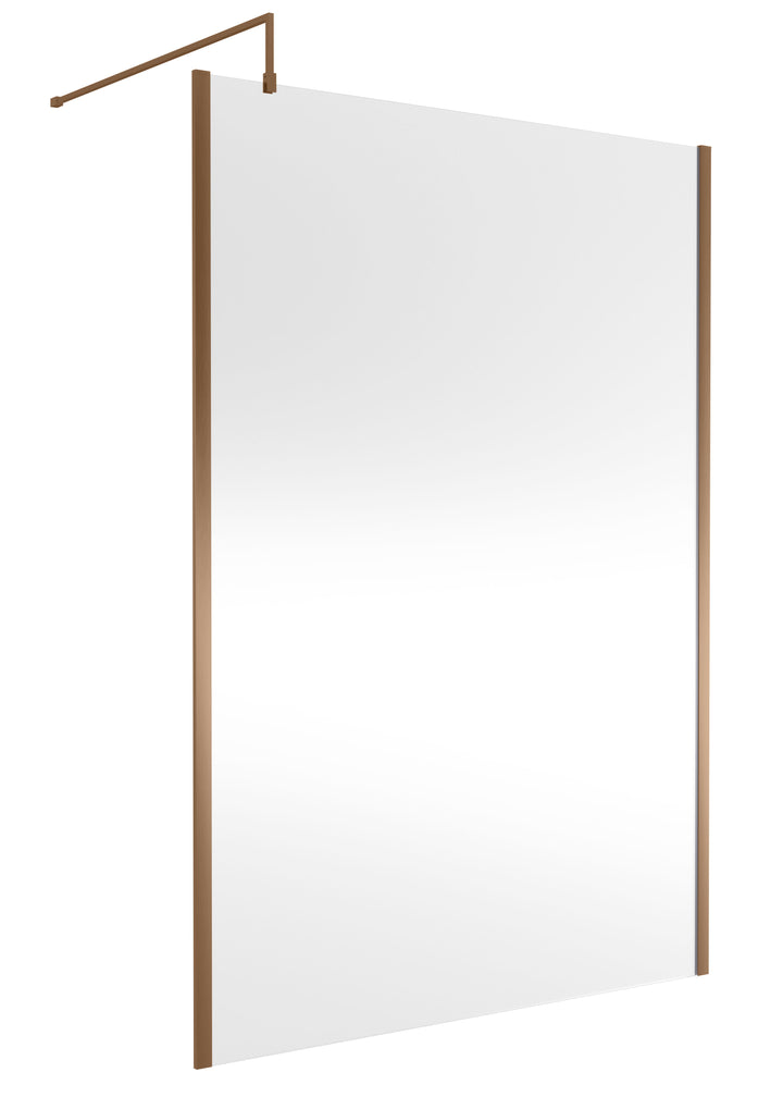 Wye 1400mm Wetroom Screen Outer Frame 1850 x 8mm - Brushed Bronze