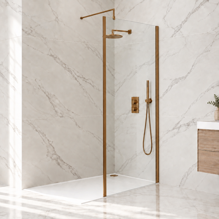 Wye 700mm Wetroom Screen Outer Frame 1850 x 8mm - Brushed Bronze