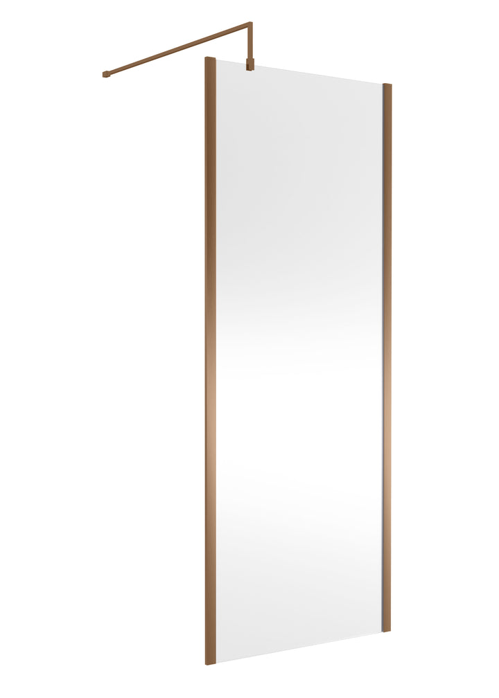 Wye 800mm Wetroom Screen Outer Frame 1850 x 8mm - Brushed Bronze