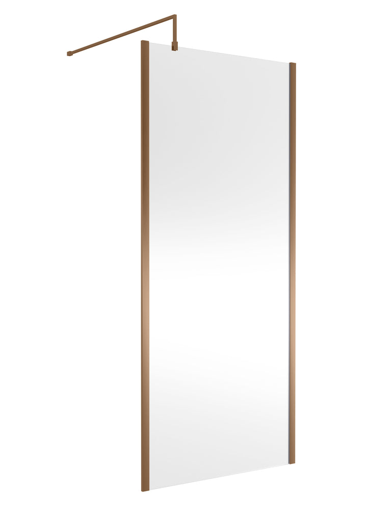 Wye 900mm Wetroom Screen Outer Frame 1850 x 8mm - Brushed Bronze