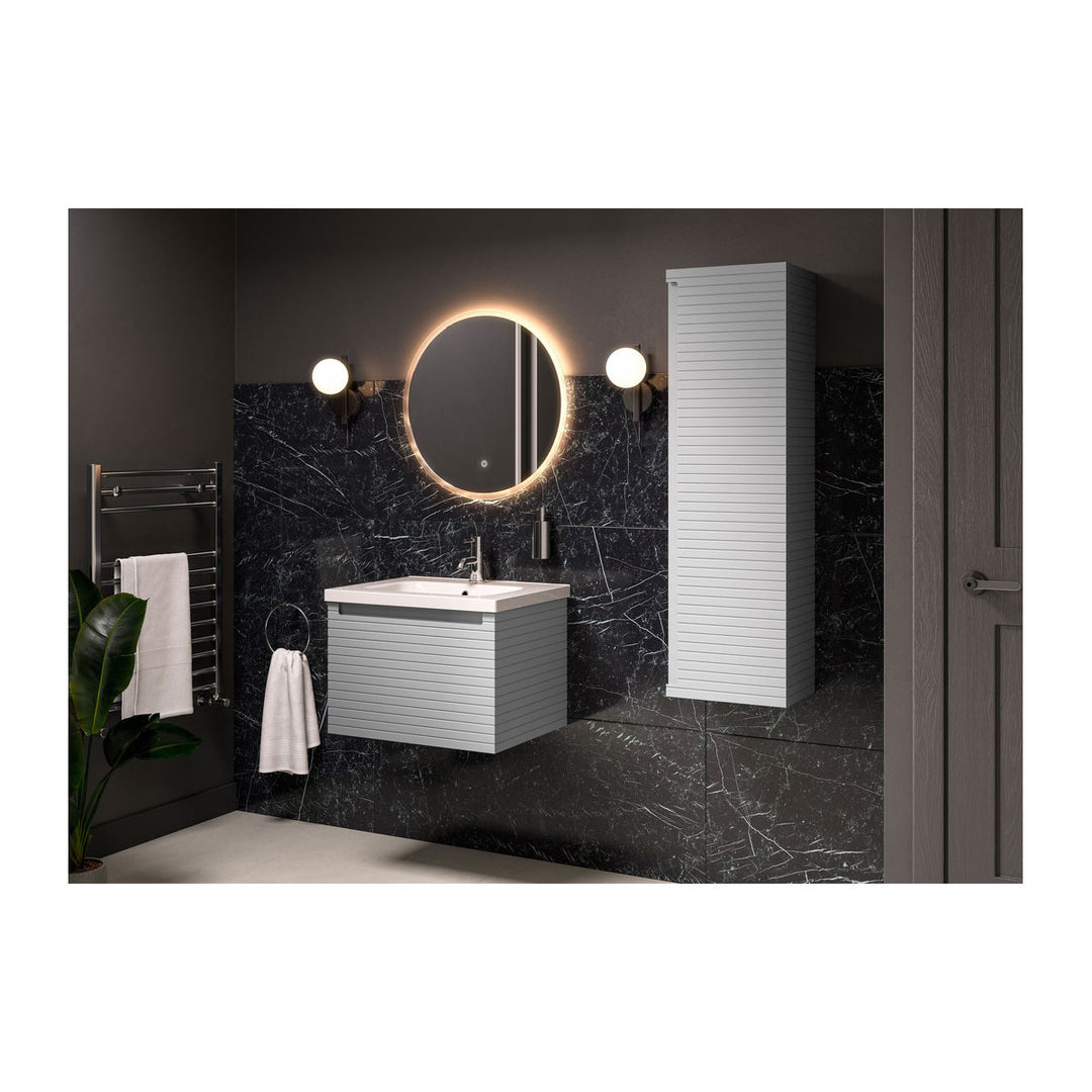 Springfield 815mm Wall Hung 1 Drawer Basin Unit & Basin - Matt Mineral Grey