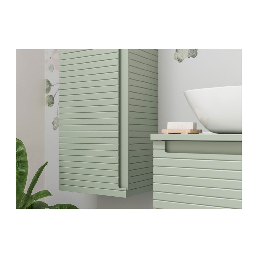 Springfield 815mm Wall Hung 1 Drawer Basin Unit & Basin - Matt Willow Green