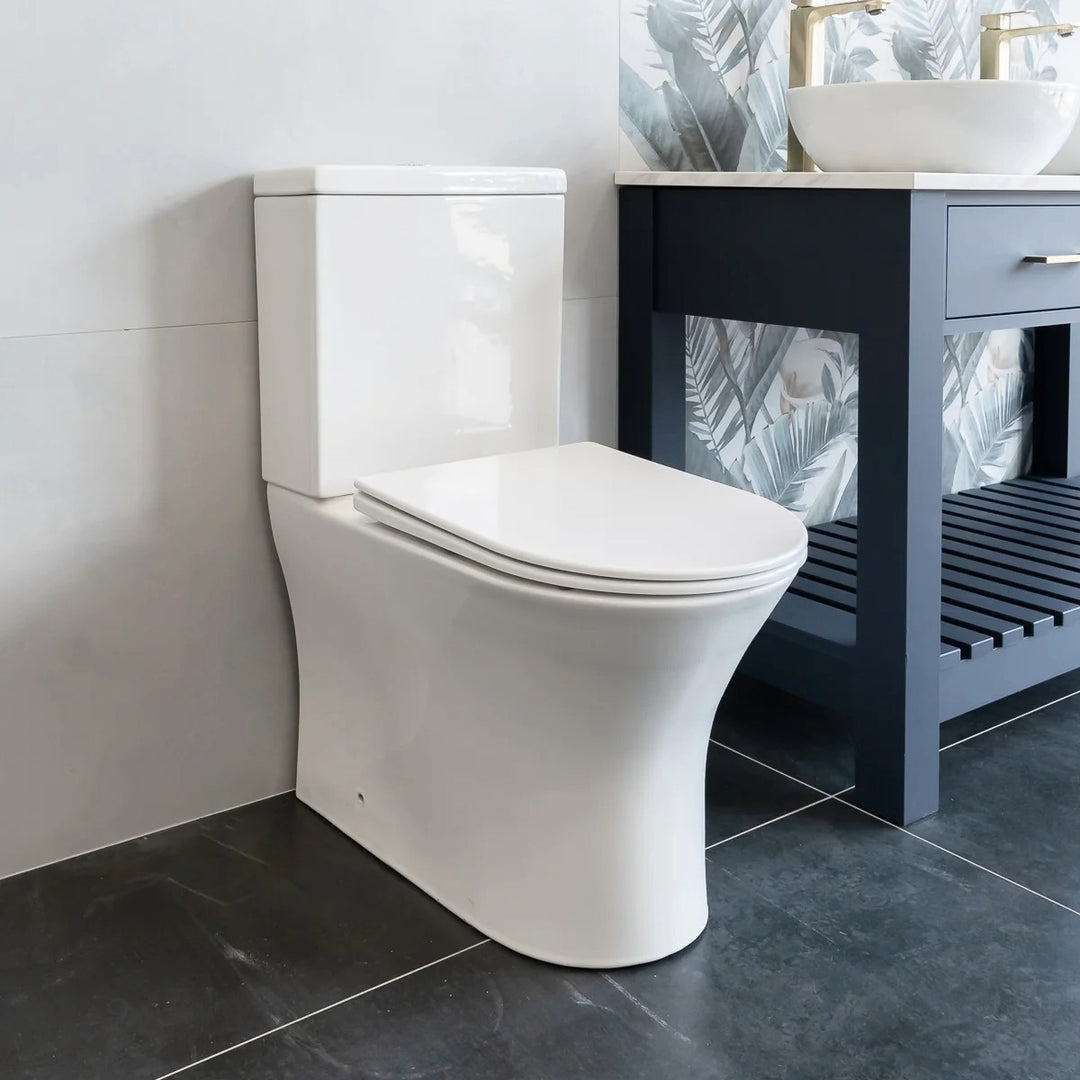 1700 Freestanding Whirlpool Bath Suite With Rimless Back to Wall Toilet & Mirror - VODASUITE33