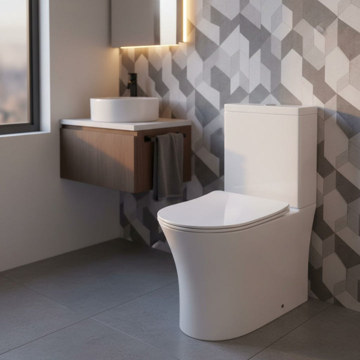 Elba Rimless Fully Back to Wall Comfort Height Toilet & Soft Close Seat