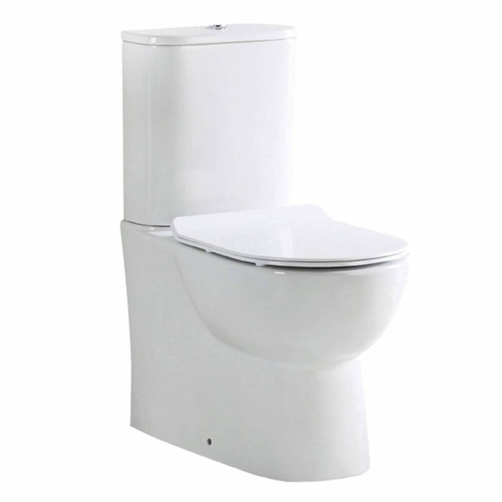 Blanc Rimless Close Coupled Fully Back to Wall Toilet & Soft Close Seat