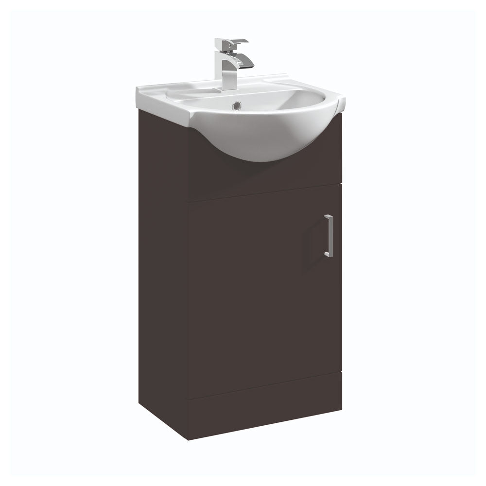 Black 450mm 1 Door Floor Standing With Basin - Oslo By Voda Design