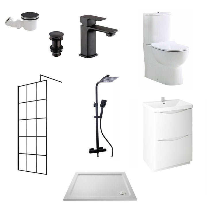 Walk In Shower Complete Suite Pack - Black - VODASUITE18