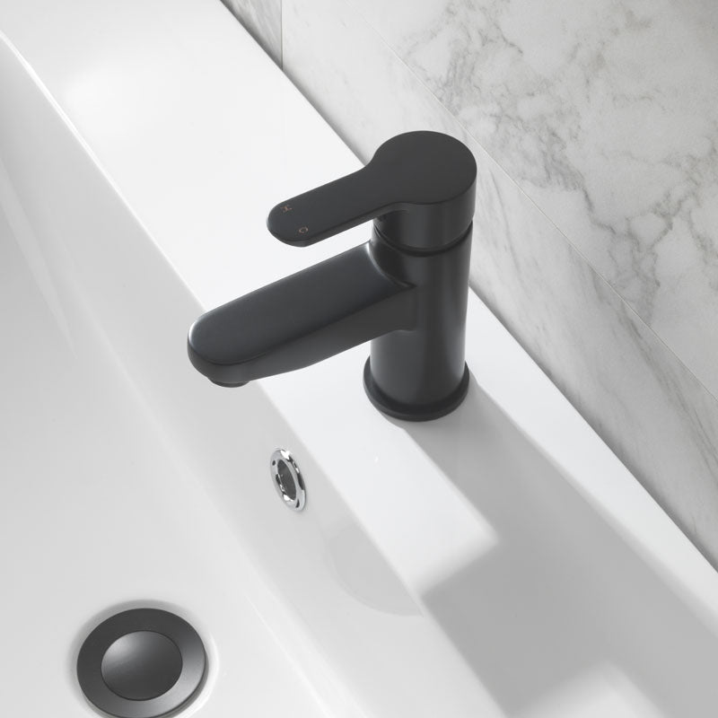 Mini Mono Basin Mixer With Lollipop Handle (Black)