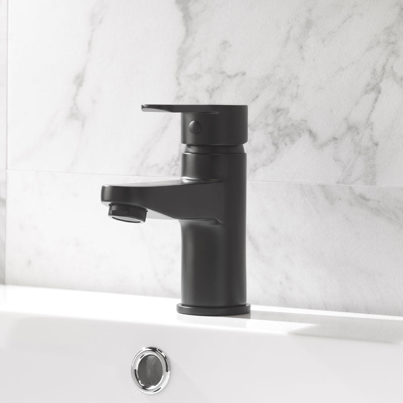 Mini Mono Basin Mixer With Lollipop Handle (Black)