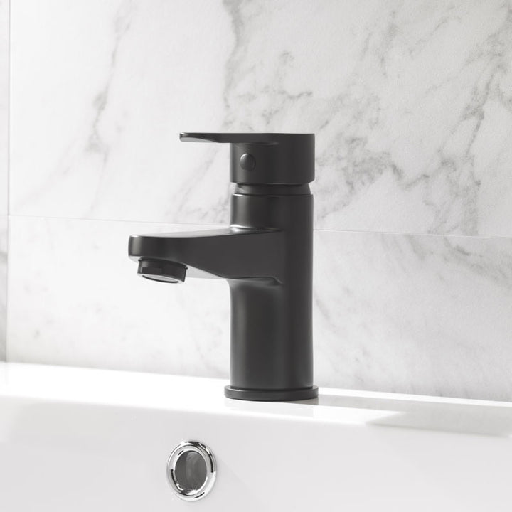 Mini Mono Basin Mixer With Lollipop Handle (Black)