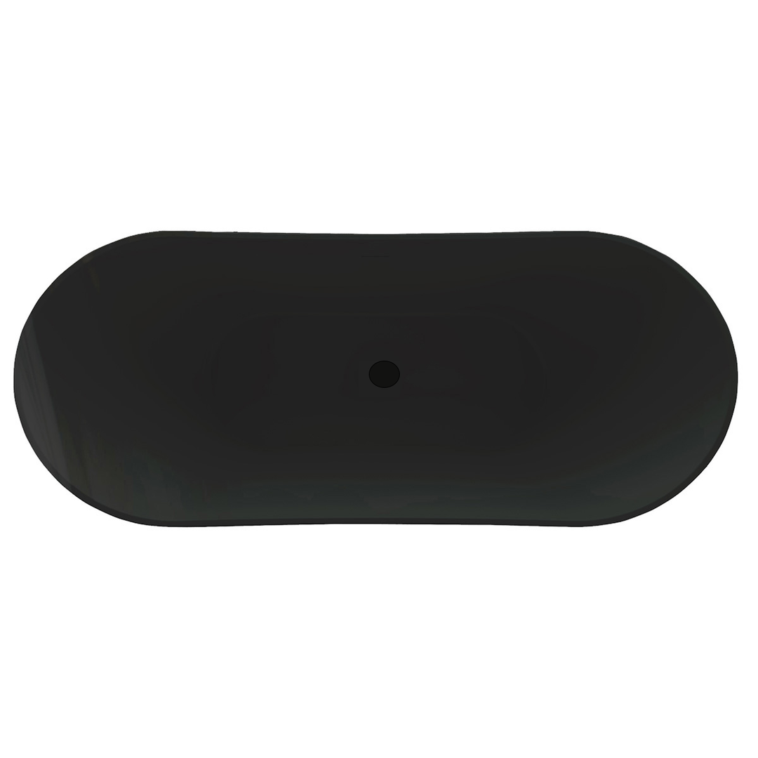 Raven 1700 x 730mm Freestanding Bath - Matt Black