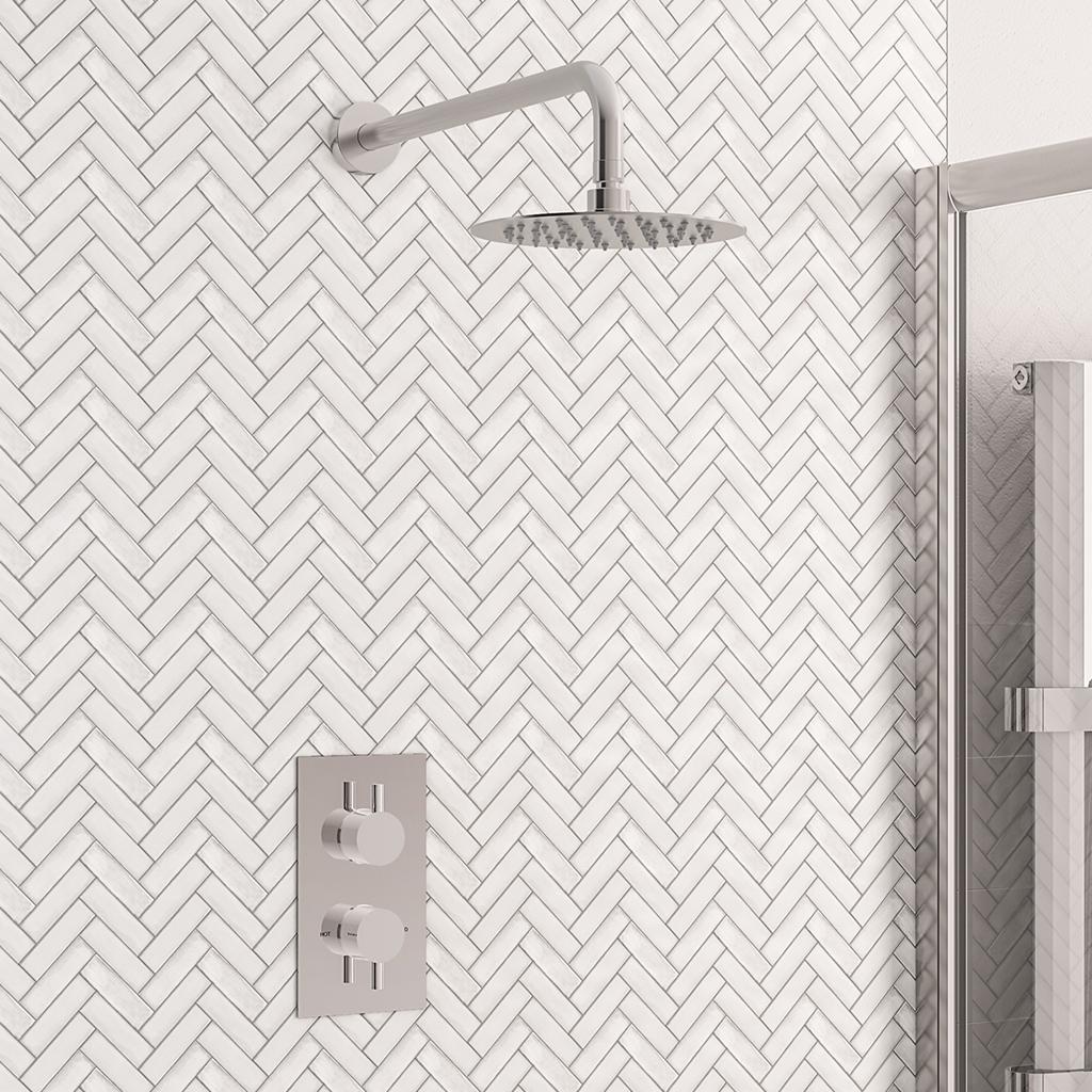 Concealed Valve,Round Shower Head&Round Shower Arm Chrome- BND001
