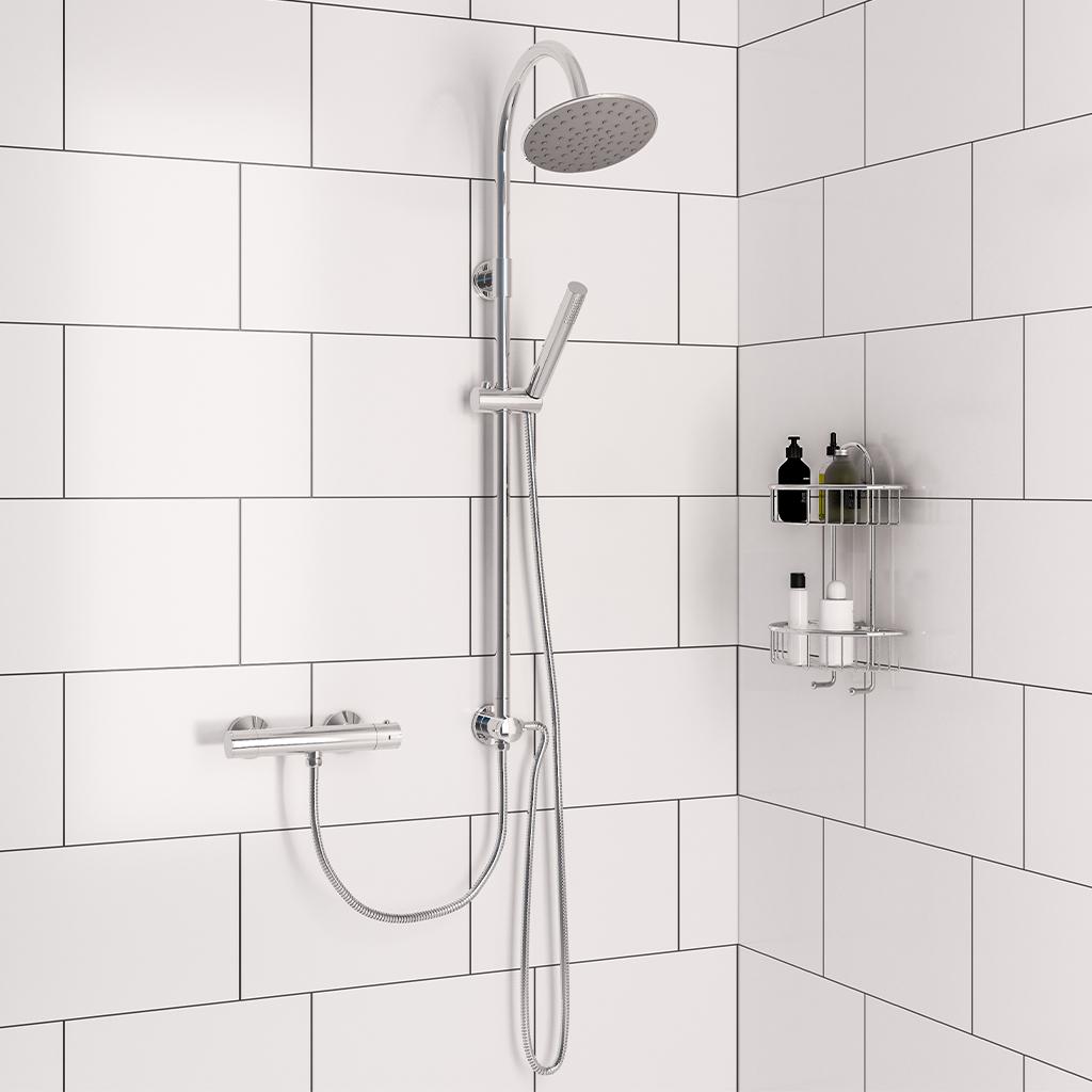 Exposed Bar Valve&Breeze Riser Shower Kit Chrome- BND008