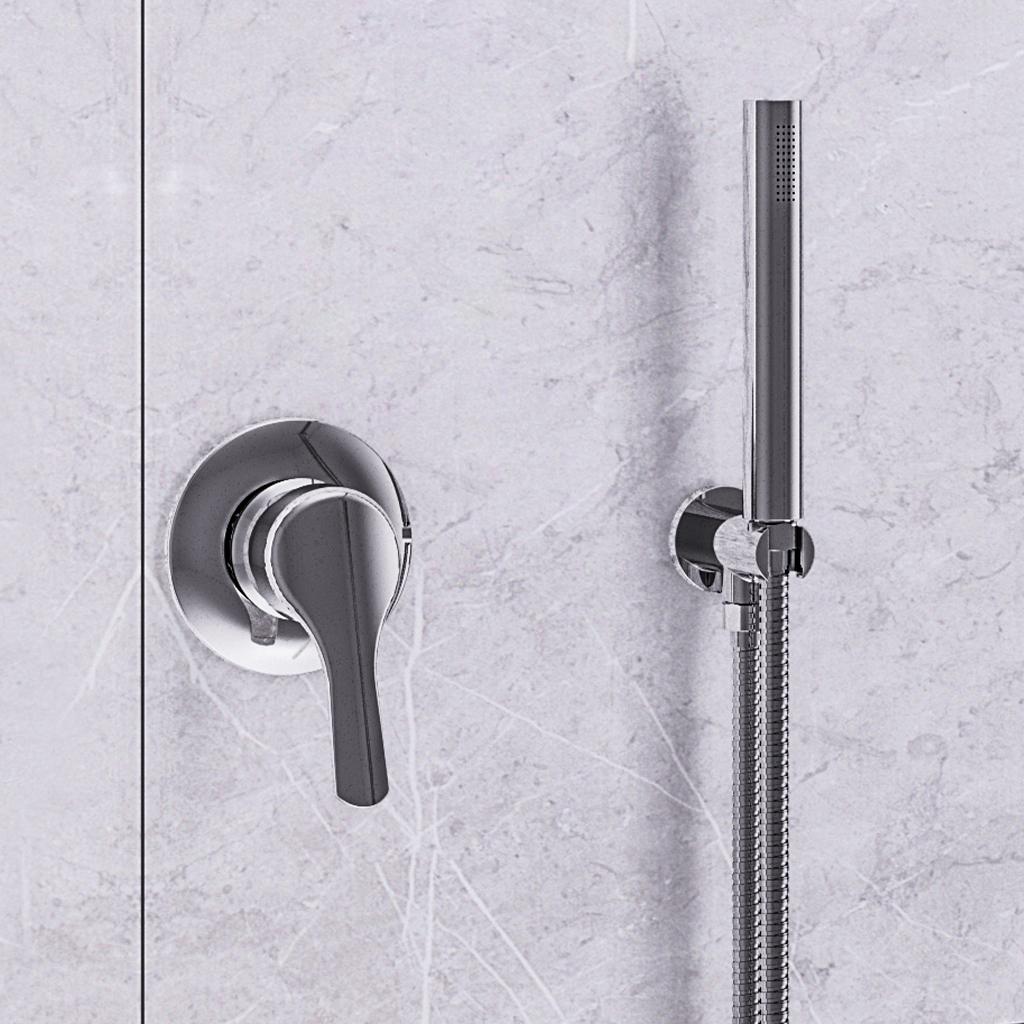 Concealed Valve,Outlet Elbow with Holder,Hose&Handset Chrome