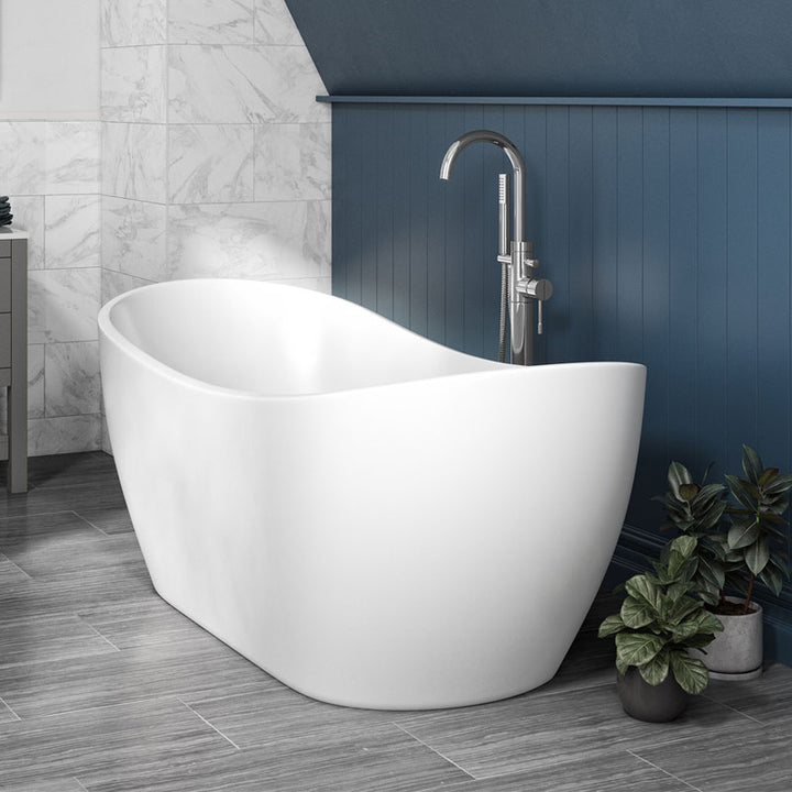 Freestanding Modern Slipper Double Ended Thin Edge Bath 1800 x 800 mm - Bolsena by Synergy