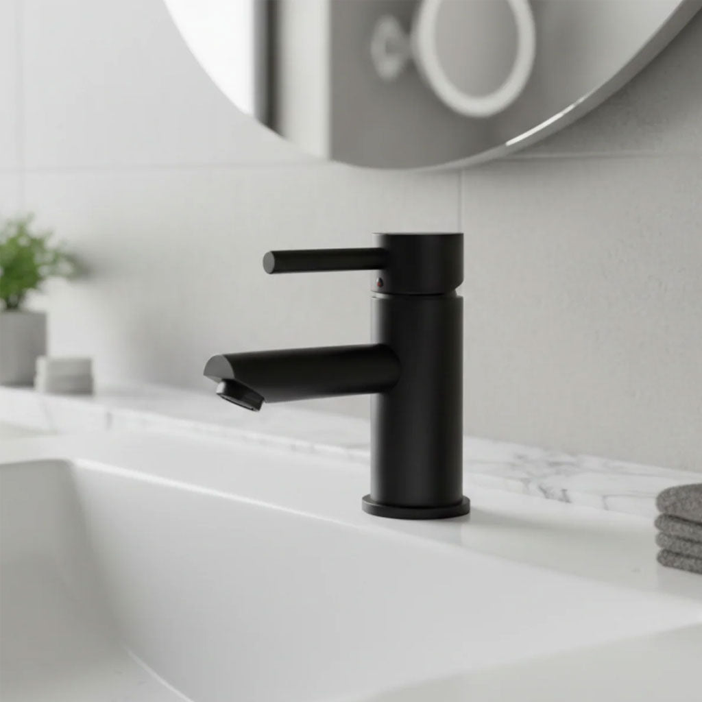 Boston Wall Hung Suite - Includes Vanity Unit, Tall Cupboard, Mirror, Tap & Waste - Matt Black