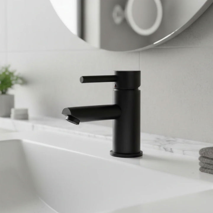 Boston Wall Hung Suite - Includes Vanity Unit, Tall Cupboard, Mirror, Tap & Waste - Matt Black