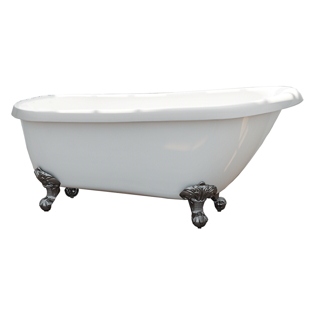 Freestanding Traditional Single Ended Slipper Bath With Ball & Claw Feet 1555mm - Brentwood By Synergy