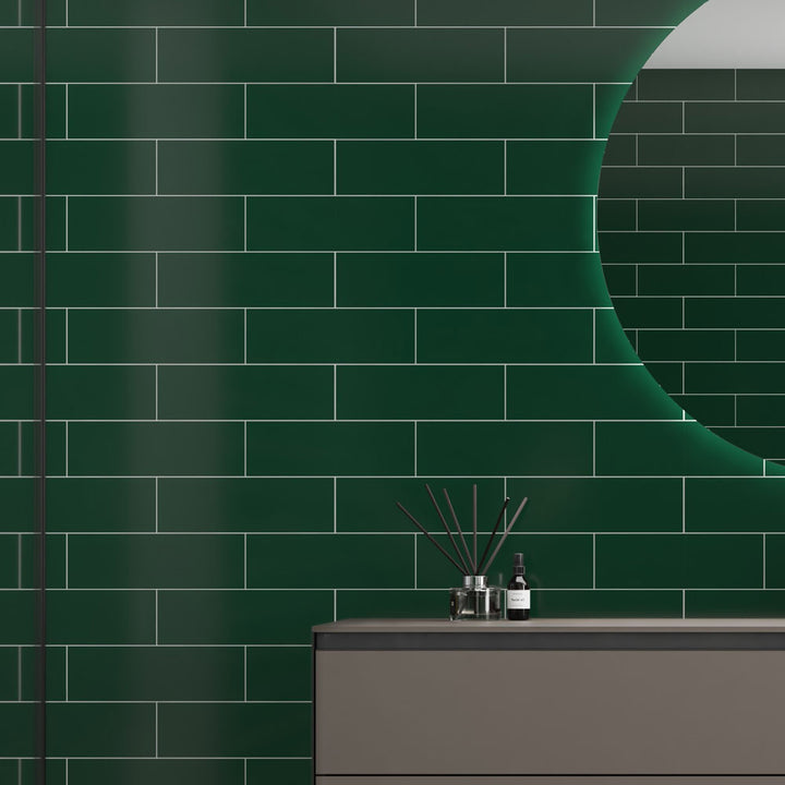 Fibo Urban - 2.4m x 0.6m Wall Panel - Bottle Green (Metro Brick) - Pack Of 2