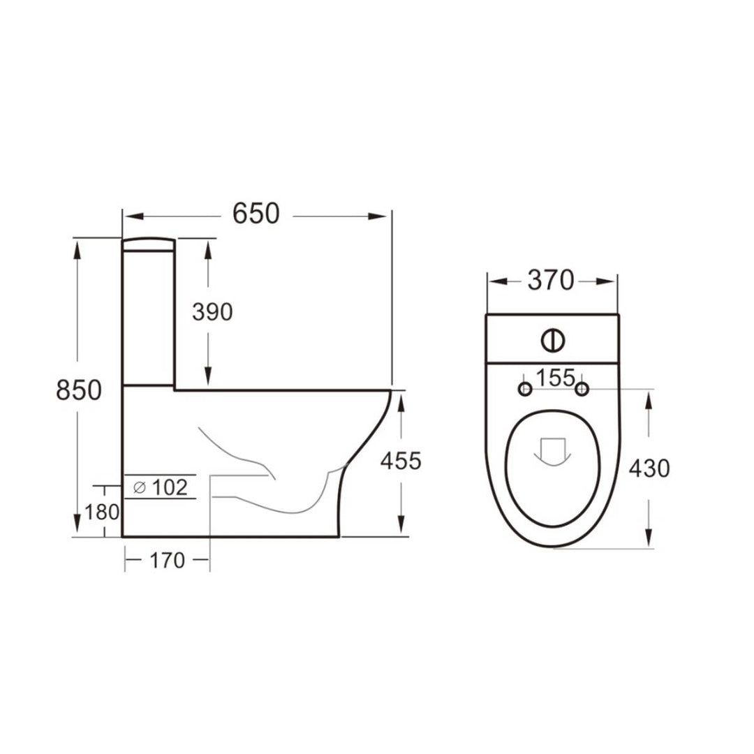 Comfort Height Rimless Fully Back to Wall Toilet with Cyclone Flush & Soft Close Seat - Empire By Voda Design