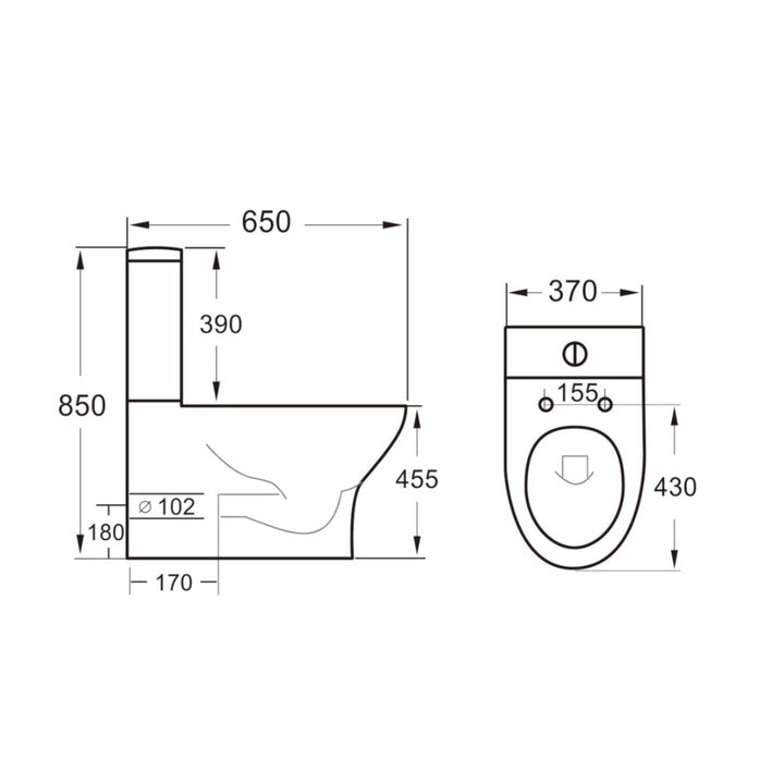 Comfort Height Rimless Fully Back to Wall Toilet with Cyclone Flush & Soft Close Seat - Empire By Voda Design