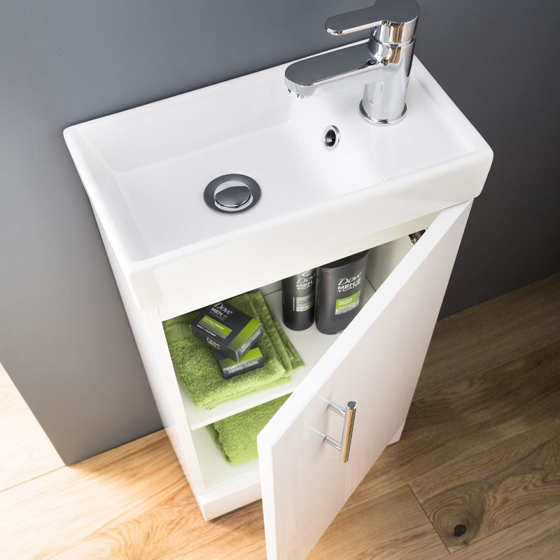 Harley 400mm Gloss White Floor Standing Unit