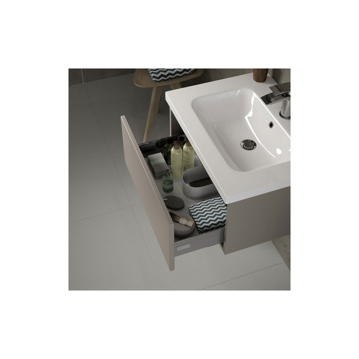 Ashland 615mm 2 Drawer Floor Standing Basin Unit Inc. Basin - Matt Latte