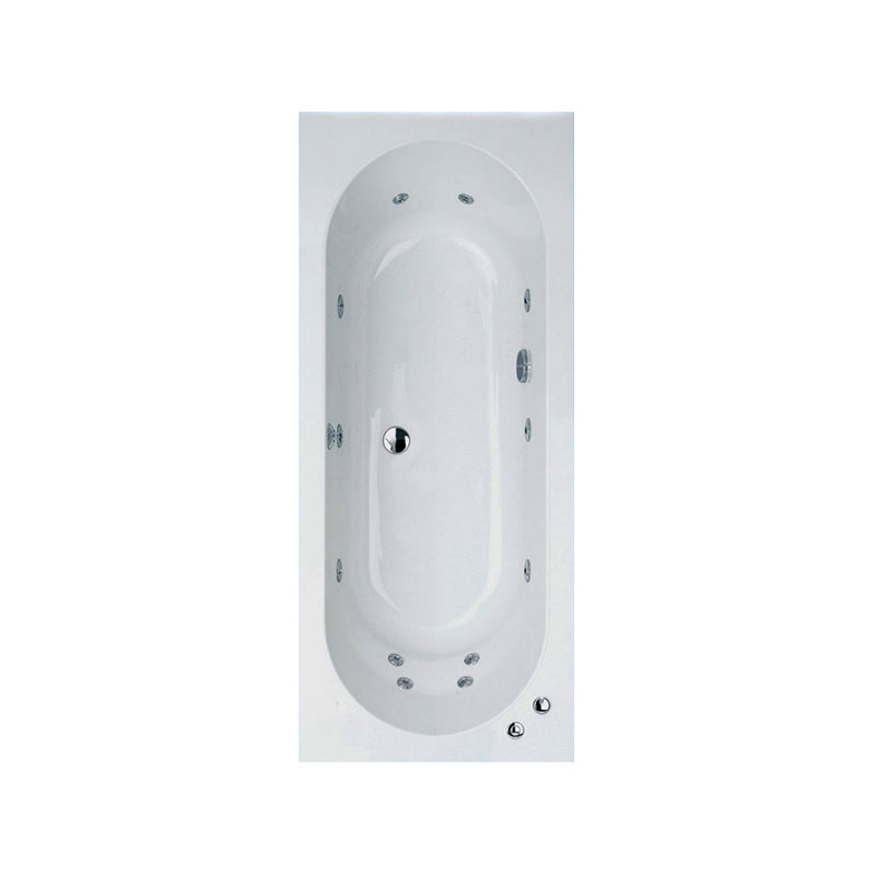 Cascade 1700 x 750mm Double Ended Bath with Whirlpool System A