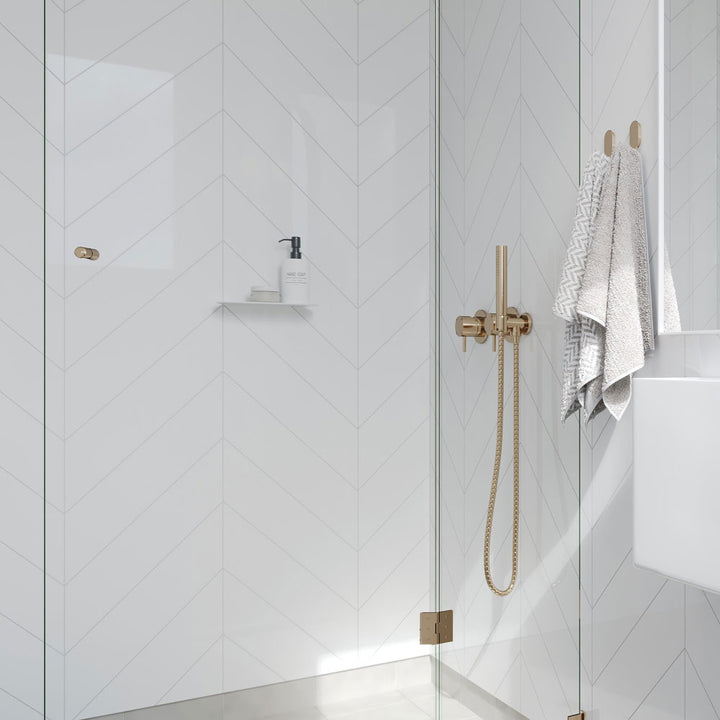 Fibo Urban - 2.4m x 0.6m Wall Panel - Denver White (Chevron) - Pack Of 2