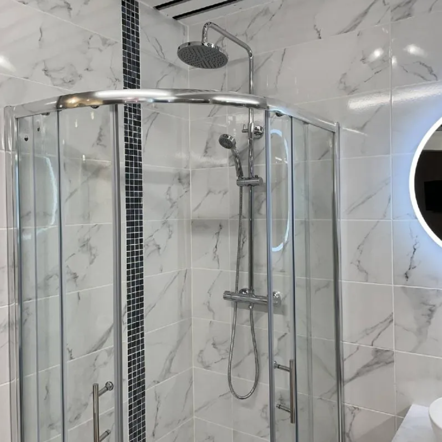 Medina Round Exposed Adjustable Thermostatic Shower Set - By Voda Design