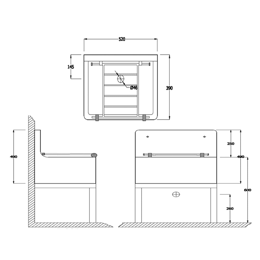 RAK Fireclay Cleaner Sink 520 x 390mm White