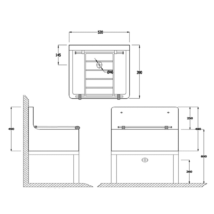RAK Fireclay Cleaner Sink 520 x 390mm White