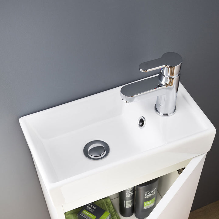 400mm W/H Minimalist Compact Unit & Basin - Gloss White (CLOAK001)