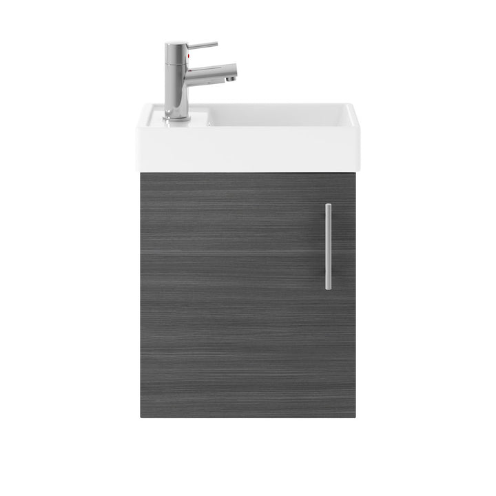 400mm Single Door WH Unit and Basin - Anthracite Woodgrain (CLOAK003)