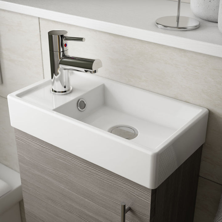 400mm Single Door WH Unit and Basin - Anthracite Woodgrain (CLOAK003)