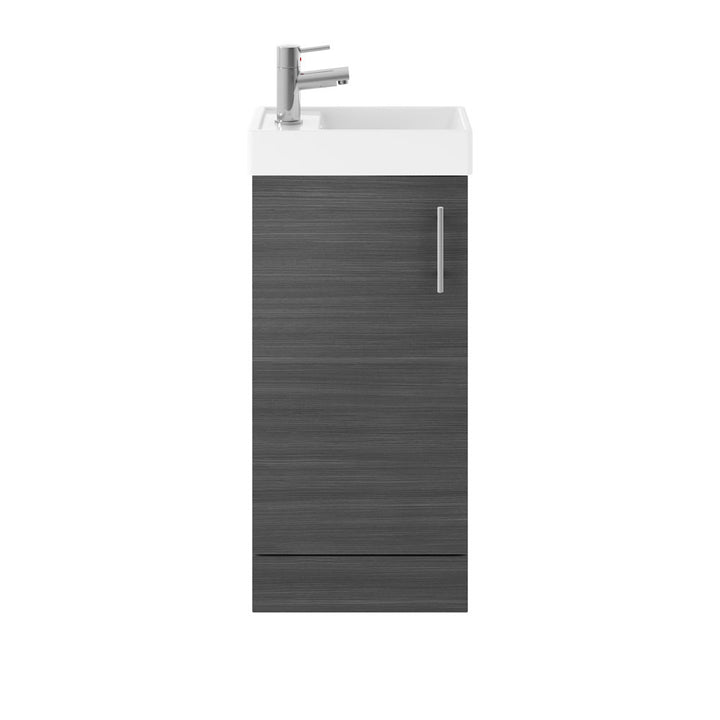 400mm Single Door FS Unit and Basin - Anthracite Woodgrain (CLOAK004)