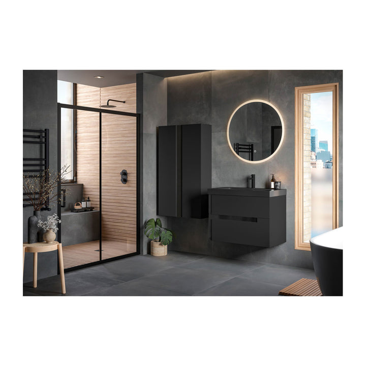 Chance 500mm WC Unit - Matt Black & Glass