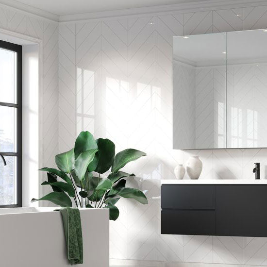 Fibo Urban - 2.4m x 0.6m Wall Panel - Denver White (Chevron) - Pack Of 2