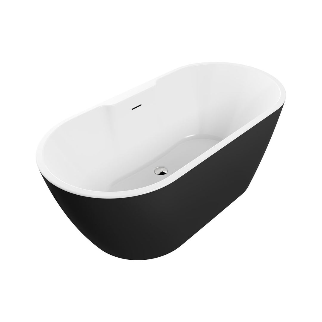 Salem Freestanding 1655x745x580mm 0TH Bath - Matt Black