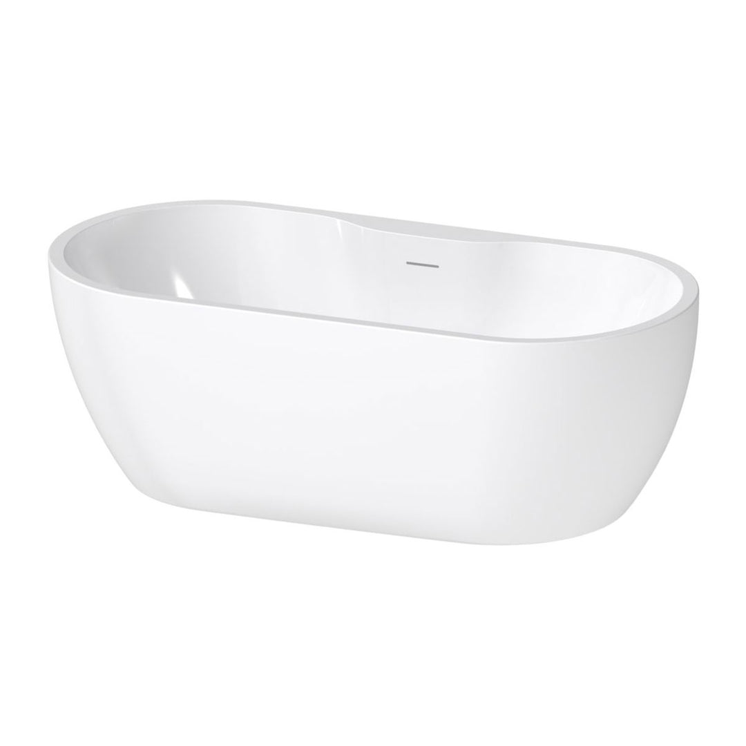 //2Go Freestanding 1650x745x580mm 0TH Bath - Gloss White