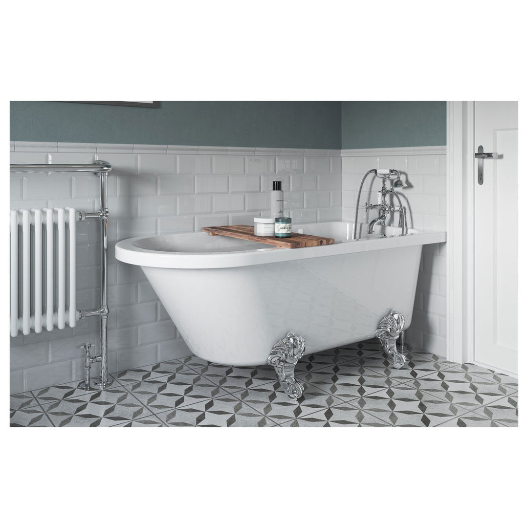 Greenville Freestanding 1500x750x650mm 2TH Corner Bath w/Feet