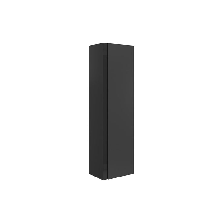 Chance 350mm Wall Hung 1 Door Tall Unit - Matt Black & Glass