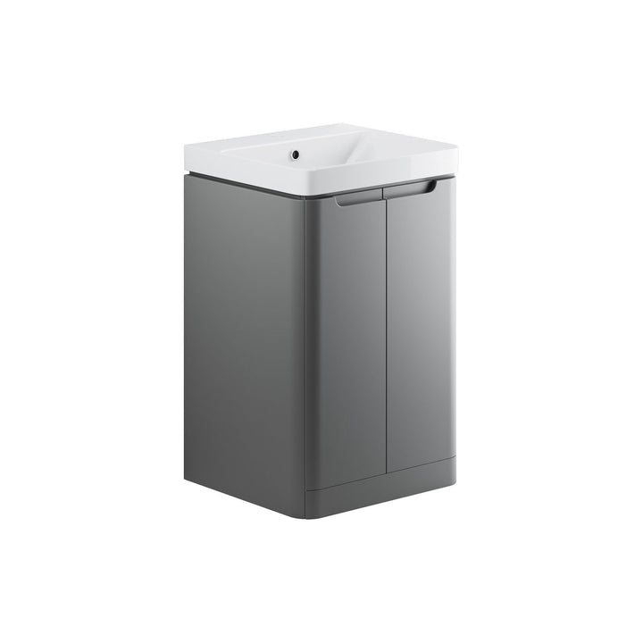 Freedom 500mm 2 Door Floor Standing Cloakroom Basin Unit - Matt Grey