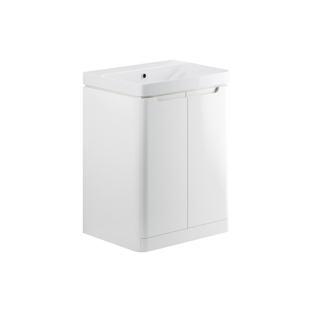 Freedom 605mm 2 Door Floor Standing Basin Unit - White Gloss