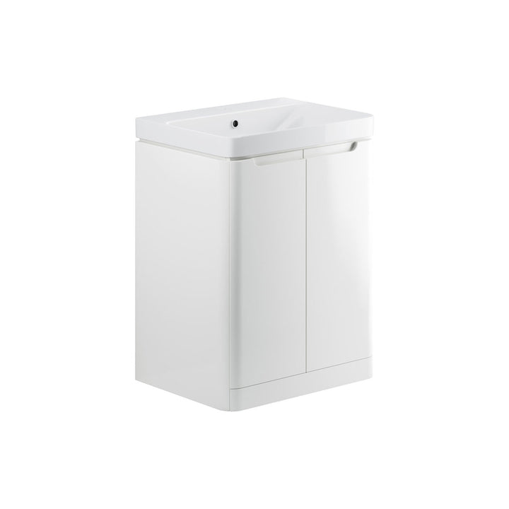 Freedom 605mm 2 Door Floor Standing Basin Unit - White Gloss