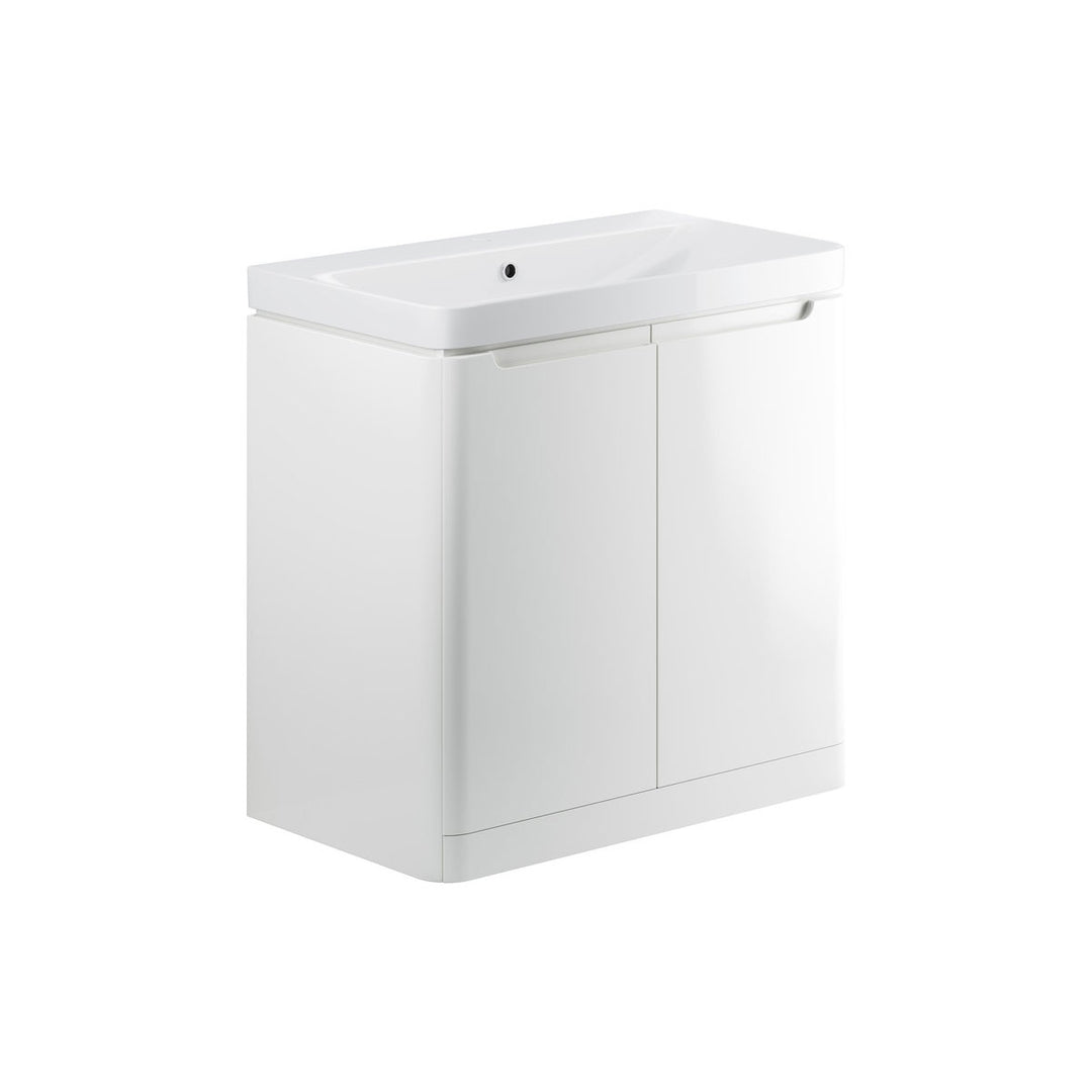 Freedom 805mm 2 Door Floor Standing Basin Unit - White Gloss