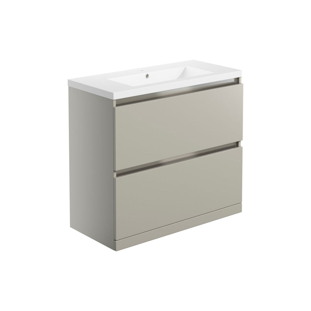 Ashland 815mm 2 Drawer Floor Standing Basin Unit Inc. Basin - Matt Latte